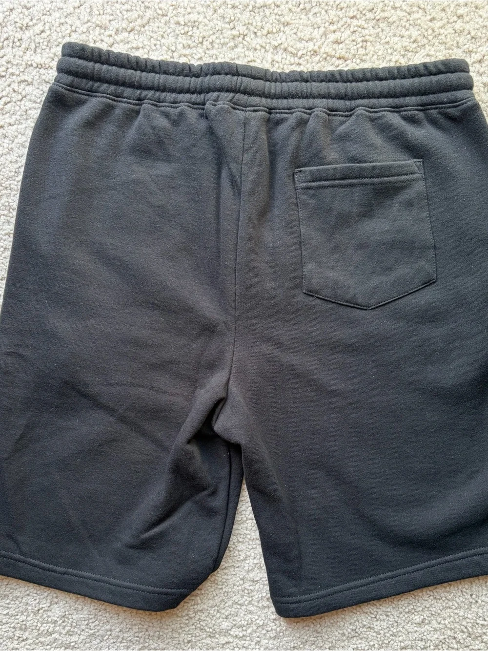 Strong Island Black Men's Fleece Shorts with Drawstring and Back Pocket